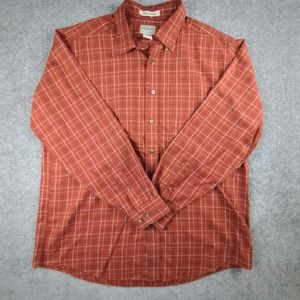 LL Bean Button Down Shirt Mens Large Long Sleeve Plaid Wrinkle Resistant